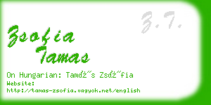 zsofia tamas business card